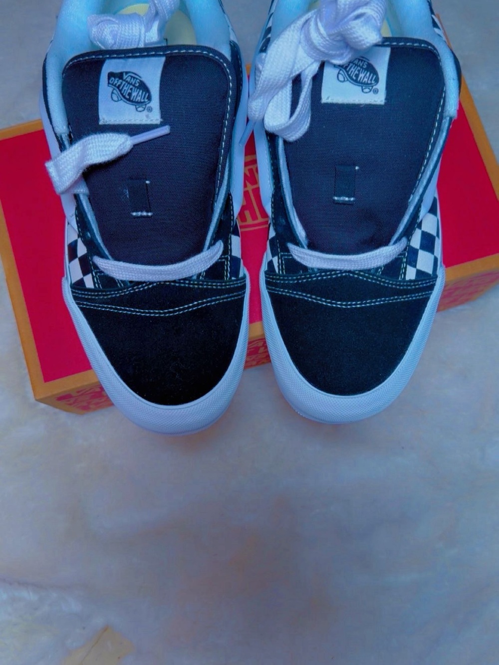Vans Black & White Checkerboard Knu Skool Low-Top Sneakers